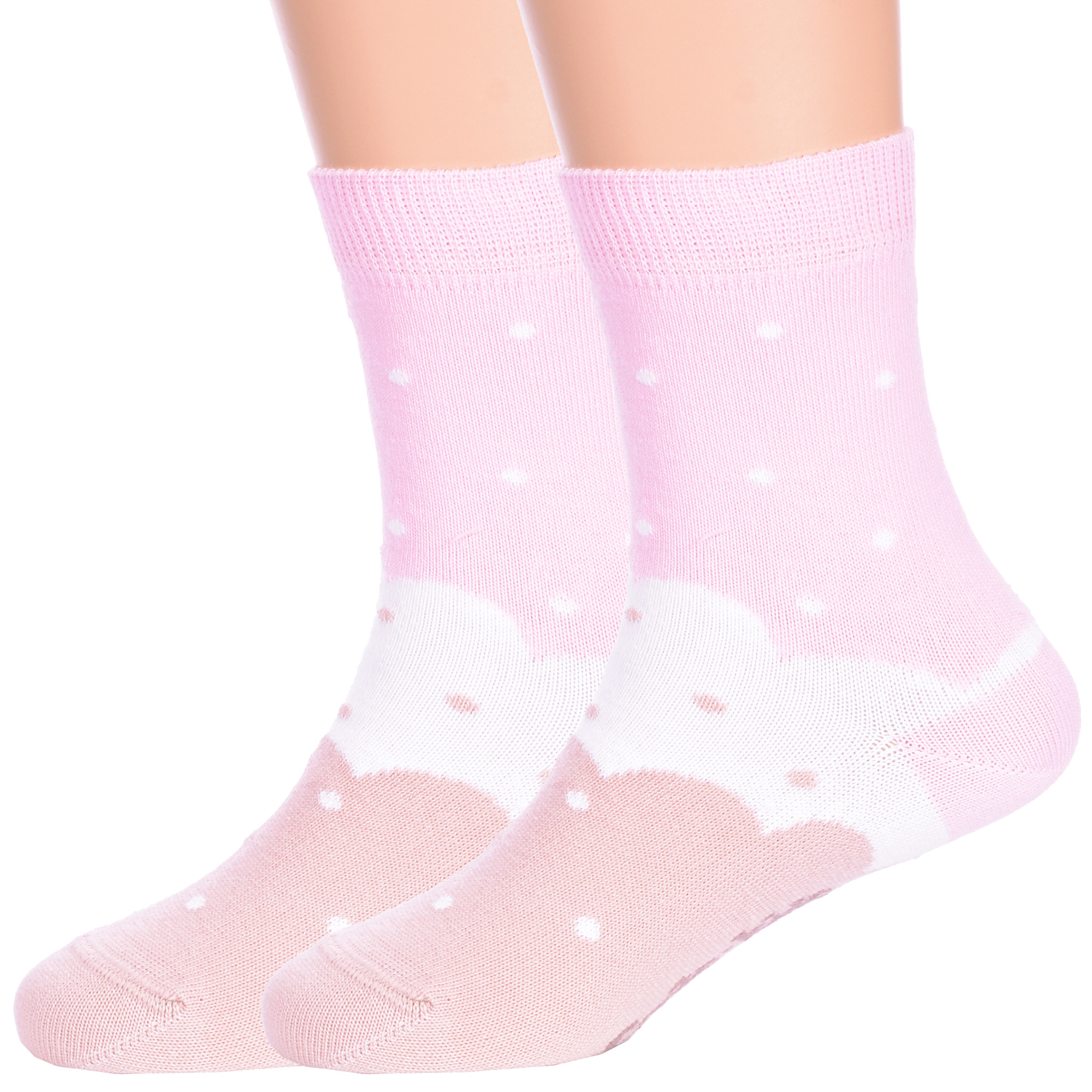 Носки детские NOSMAG 2-5С-11СП, белый со светло-розовым, 12 миска с нескользящим основанием 225 мл античный белый с розовым