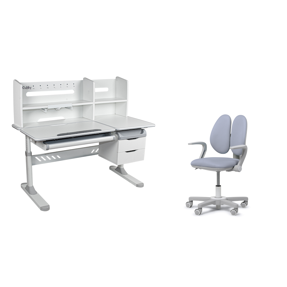 

Растущая парта Cubby с надстройкой и кресло с подлокотниками Ortensia II + Mente,Grey, Ortensia II + Mente