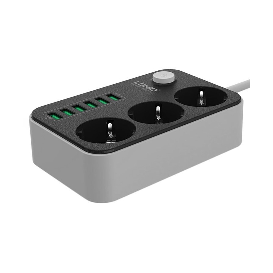 фото Фильтр сетевой (удлинитель) ldnio power socket 3 розетки 6 usb se3631