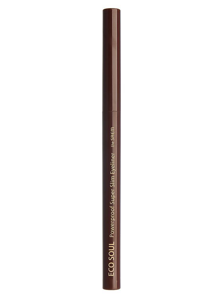 Подводка для глаз тонкая The Saem eye eco soul powerproof super slim eyeliner br03 c 0,1 г