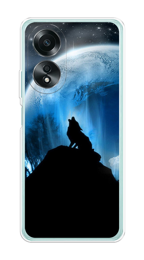 

Чехол на Oppo A58 4G "Волк 2", Синий;черный;белый, 2514950-1