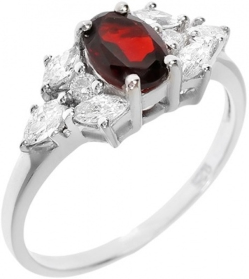 

Кольцо из серебра р. 17,5 Balex Jewellery 1410931385, гранат\фианит, 1410931385