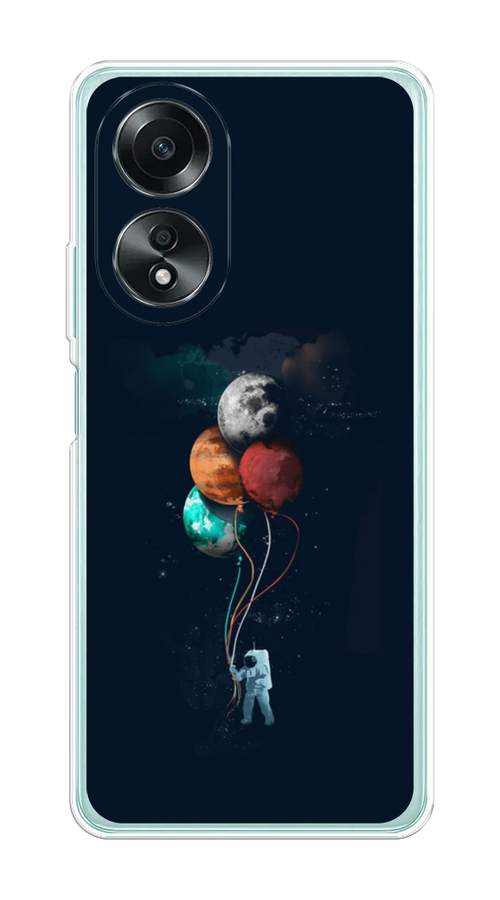 

Чехол на Oppo A58 4G "Космонавт с шариками", Разноцветный, 2514950-1