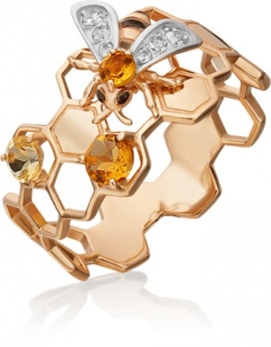 

Кольцо из золота р. 19 PLATINA jewelry 01-5457-00-282-1110-57, топаз\цитрин, 01-5457-00-282-1110-57
