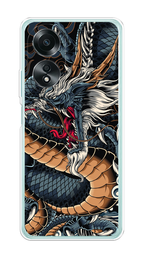 

Чехол на Oppo A58 4G "Japanese Dragon", Коричневый;черный;синий, 2514950-1