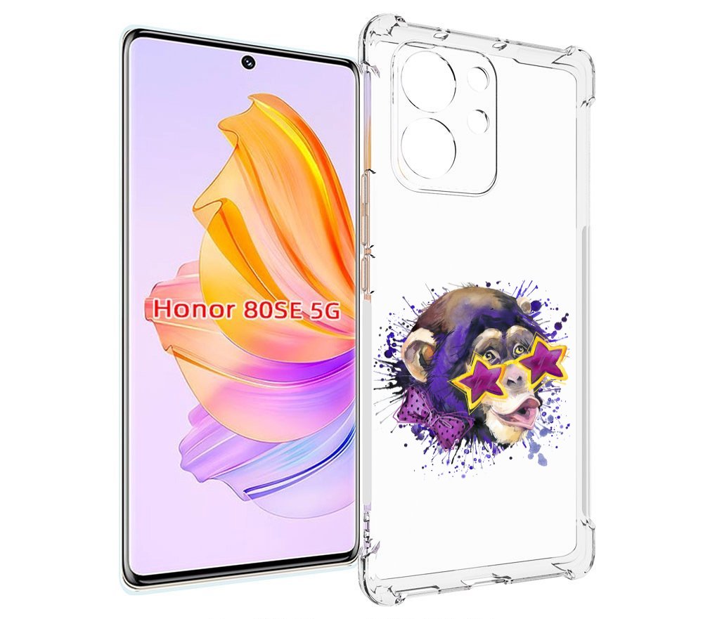 

Чехол MyPads обезьяна в очках для Honor 80 SE, Прозрачный, Tocco