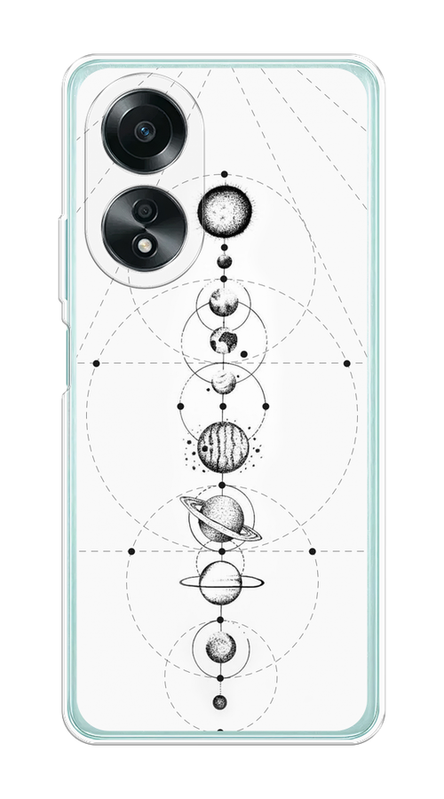 

Чехол на Oppo A58 4G "Парад планет", Серый, 2514950-1