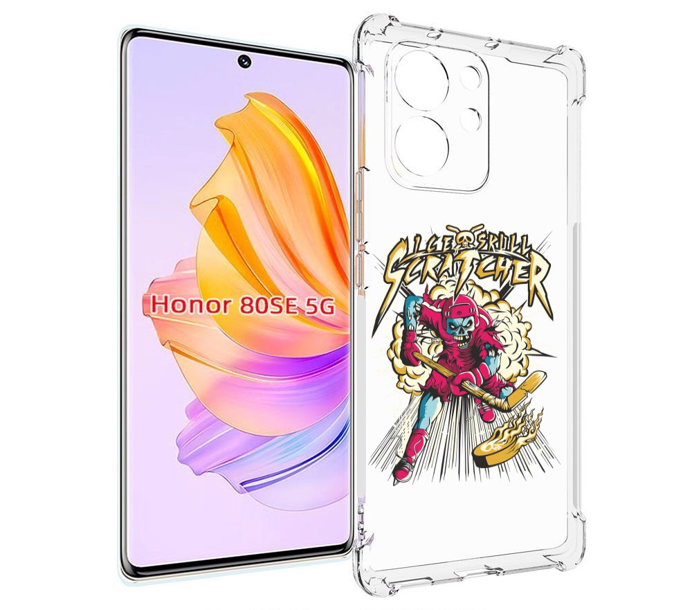 

Чехол MyPads нарисованный скелет хоккеист для Honor 80 SE, Прозрачный, Tocco
