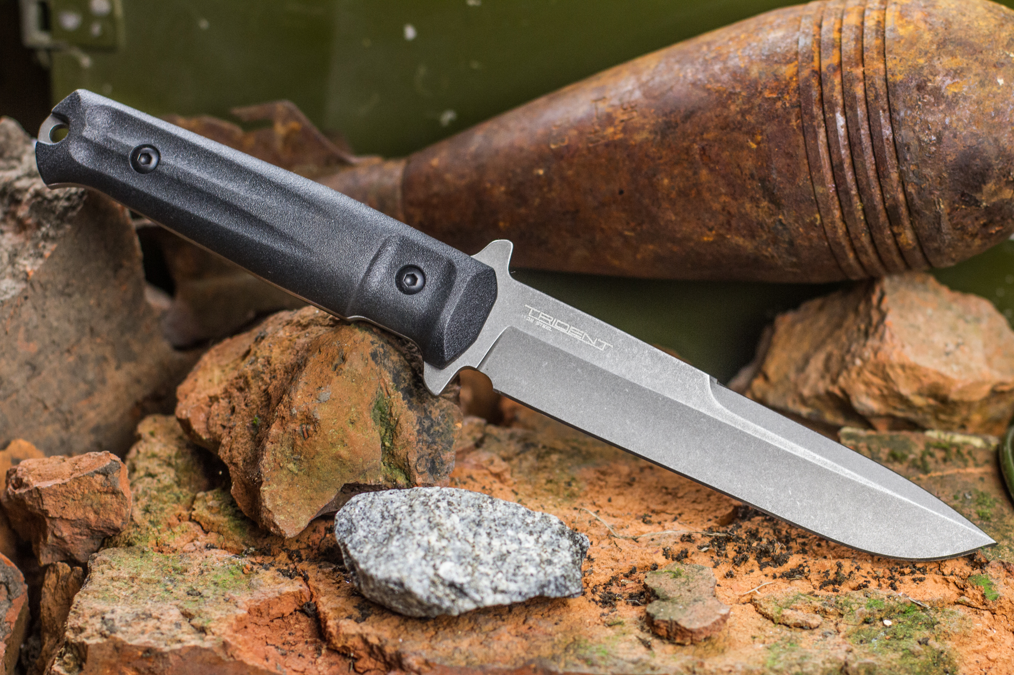 

Тактический нож Kizlyar Supreme Trident в стали D2 с финишем TacWash, Серый;черный, Trident D2