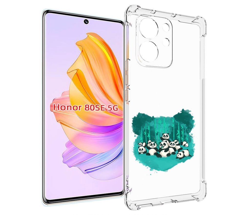 

Чехол MyPads нарисованные панды для Honor 80 SE, Прозрачный, Tocco