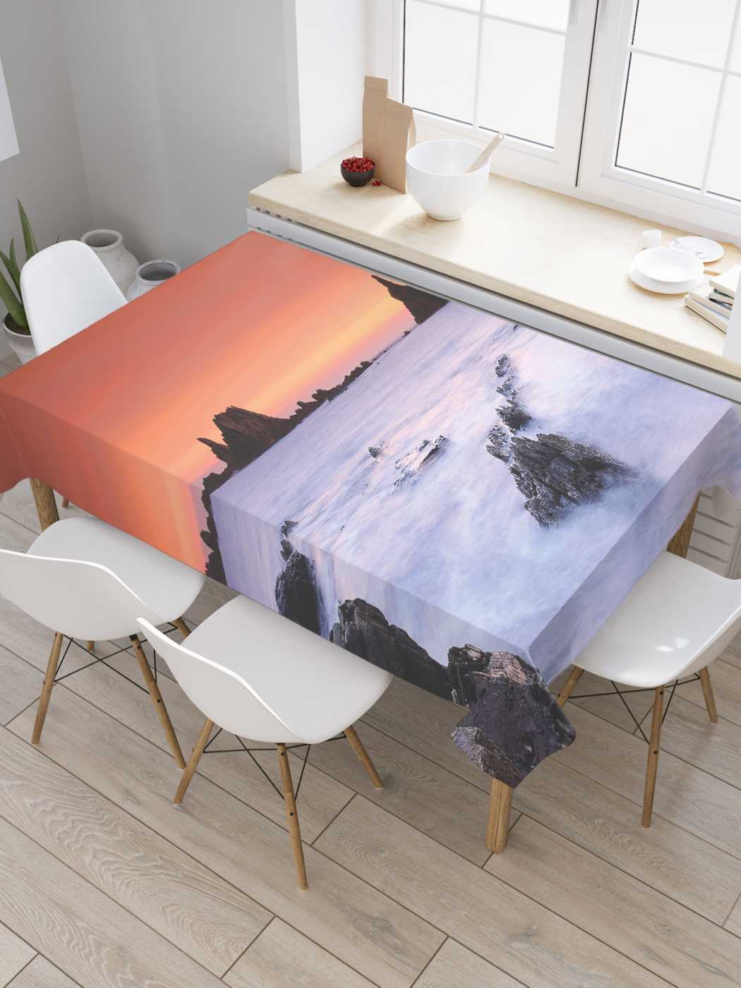 

Скатерть прямоугольная JoyArty "Морская туманность" из оксфорда, 180x145 см, Красный, Морская туманность