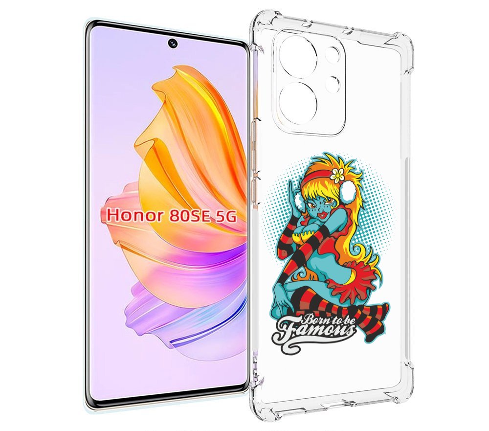 

Чехол MyPads нарисованная девушка в наушниках для Honor 80 SE, Прозрачный, Tocco