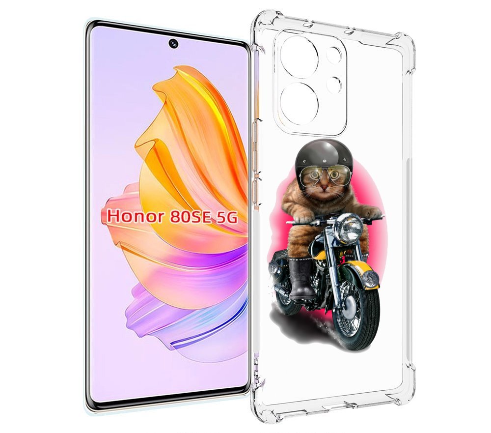 

Чехол MyPads мото-кот для Honor 80 SE, Прозрачный, Tocco