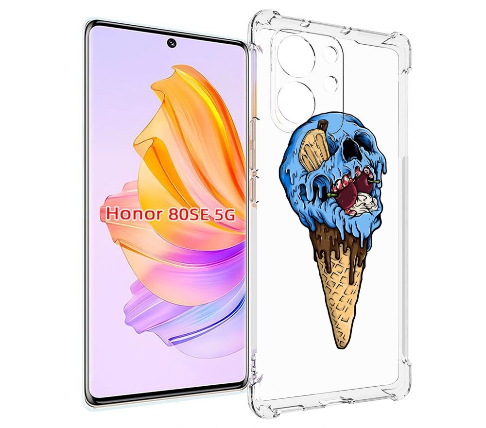 

Чехол MyPads мороженное череп для Honor 80 SE, Прозрачный, Tocco