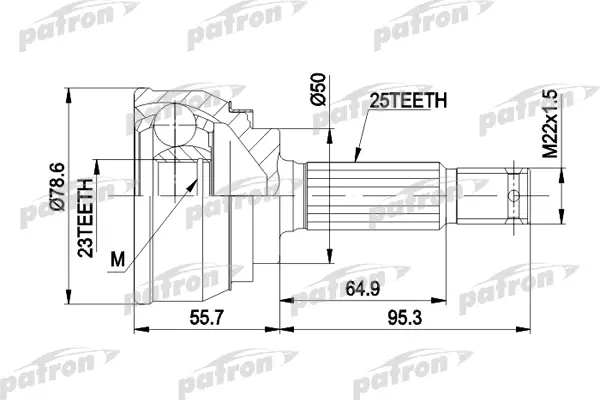 

ШРУС наружн к-кт 25x50x23 MITSUBISHI: GALANT 83-88 PATRON PCV1104