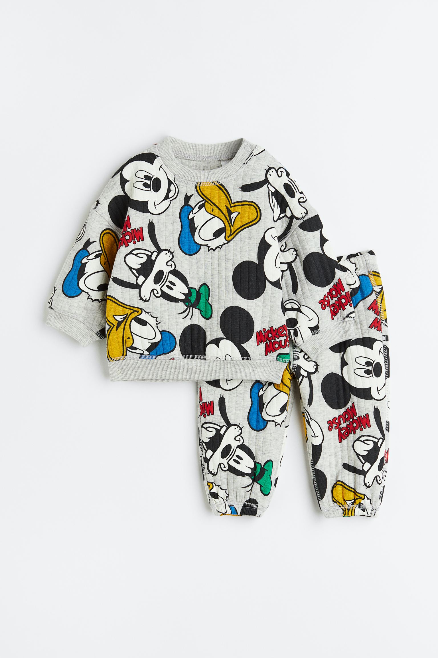 Комплект из 2-х толстовок H&M 80 Светло-серый меланж/Микки Маус (доставка из-за рубежа)