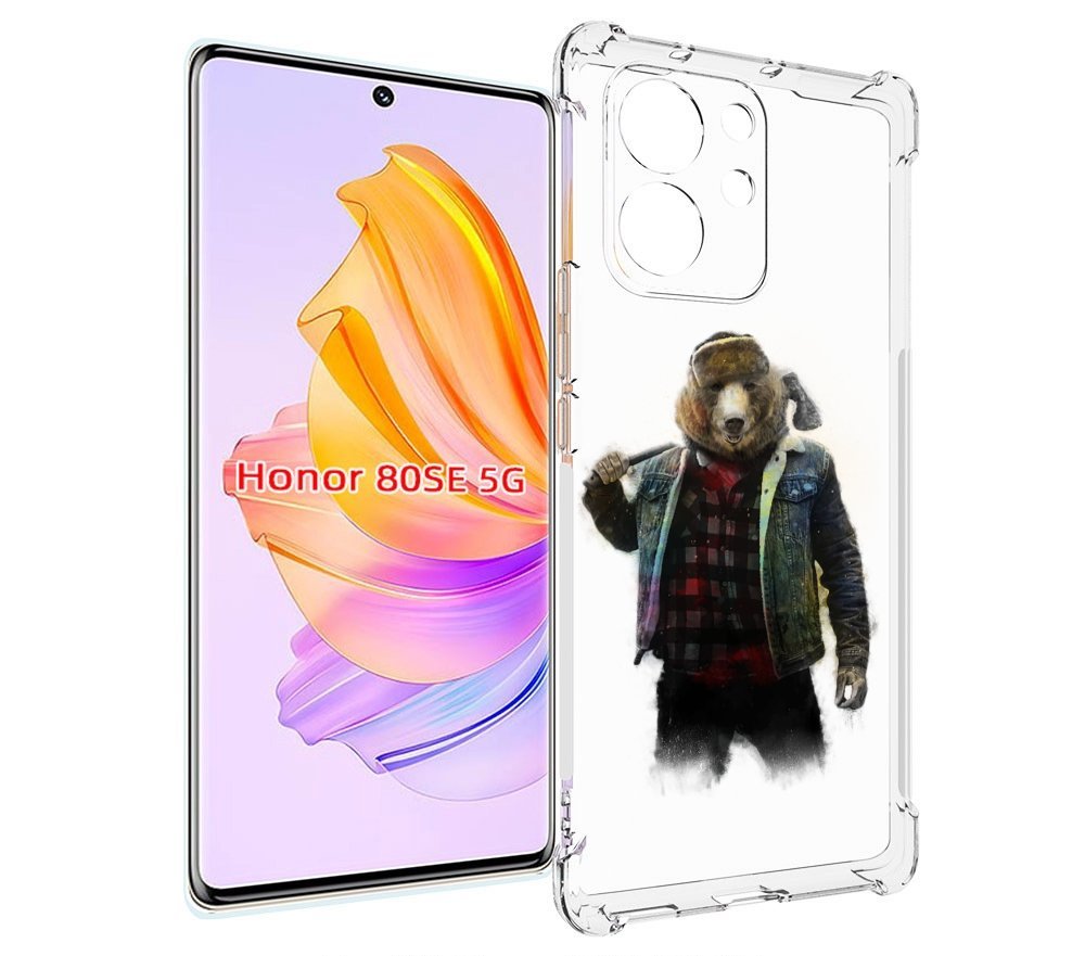 

Чехол MyPads медведь с топором для Honor 80 SE, Прозрачный, Tocco