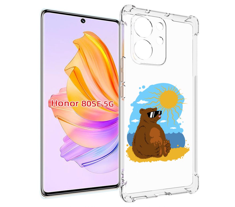 

Чехол MyPads медведь на чиле для Honor 80 SE, Прозрачный, Tocco