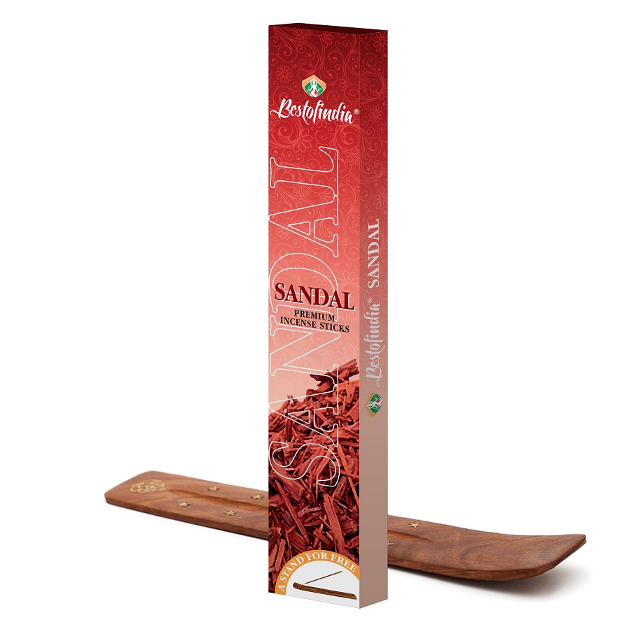 

Благовония Sandal Premium Incence Sticks Bestofindia с подставкой ,20шт