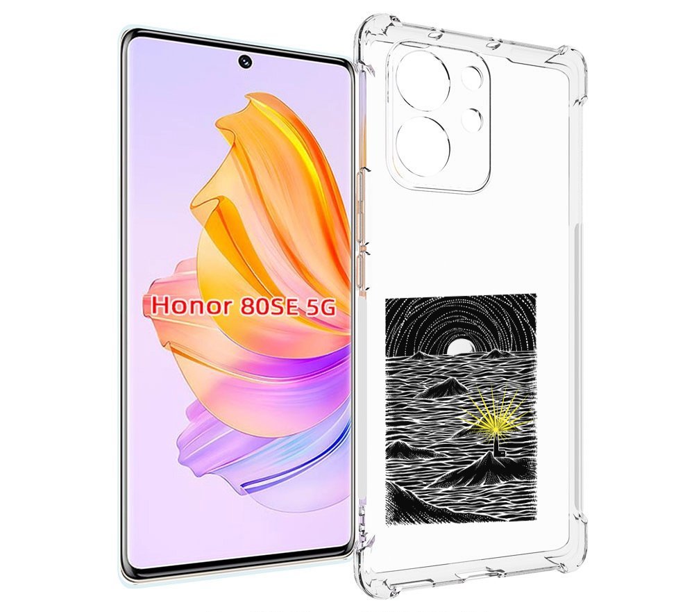 

Чехол MyPads маяк в черно белом море для Honor 80 SE, Прозрачный, Tocco