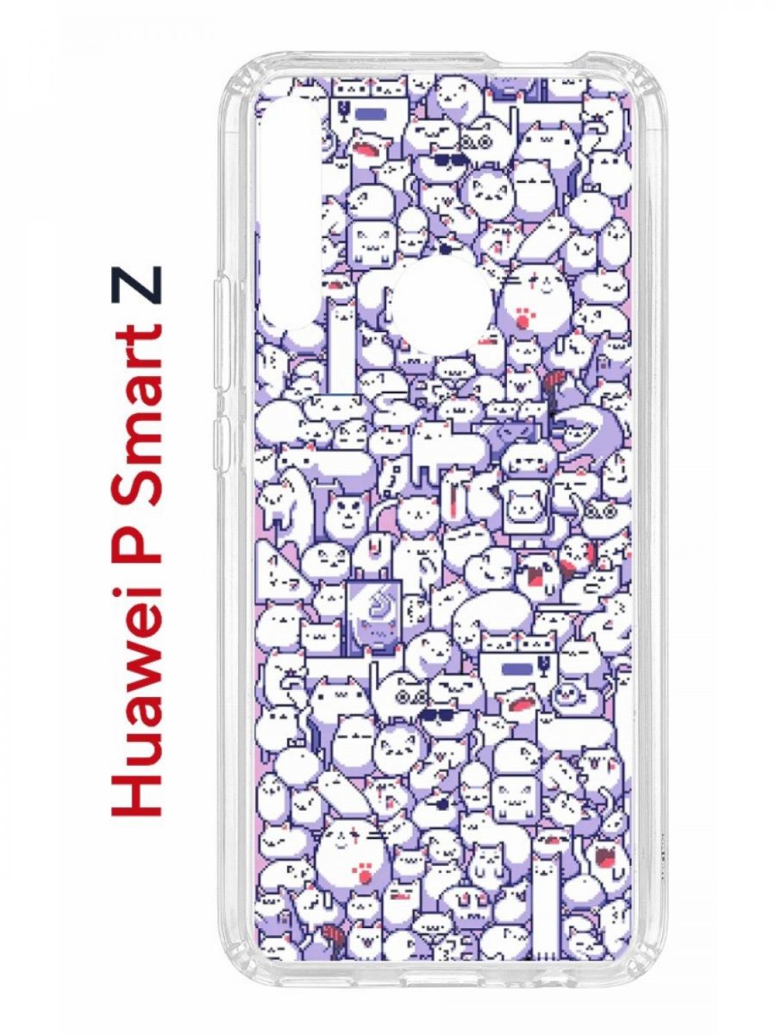 

Чехол на Huawei P Smart Z с принтом Kruche Print Коты пиксель, противоударный бампер, Прозрачный;белый;розовый;коричневый, Хуавей П Смарт Зет, Ю9 Прайм, Хонор 9 Икс