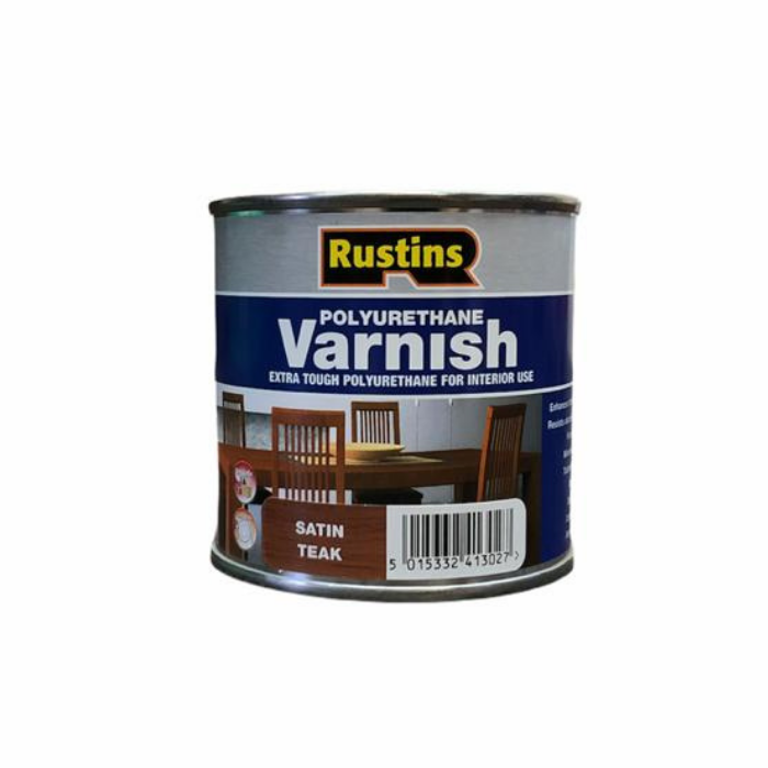 фото Полиуретановый лак тик rustins / poly varnish satin teak (полуматовый) 250мл