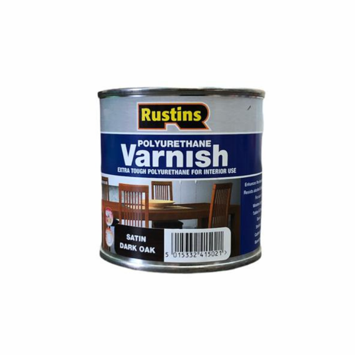 фото Полиуретановый лак темный дуб rustins / poly varnish satin dark oak (полуматовый) 1л