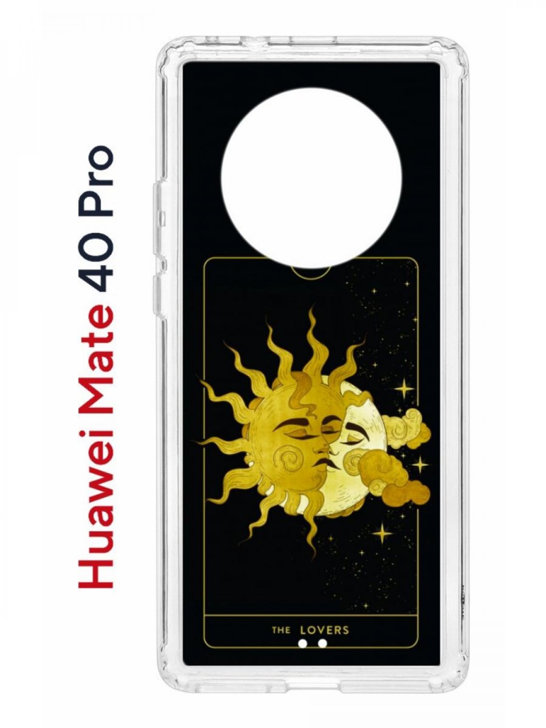 фото Чехол на huawei mate 40 pro с принтом kruche print tarot lovers, противоударный бампер кruче