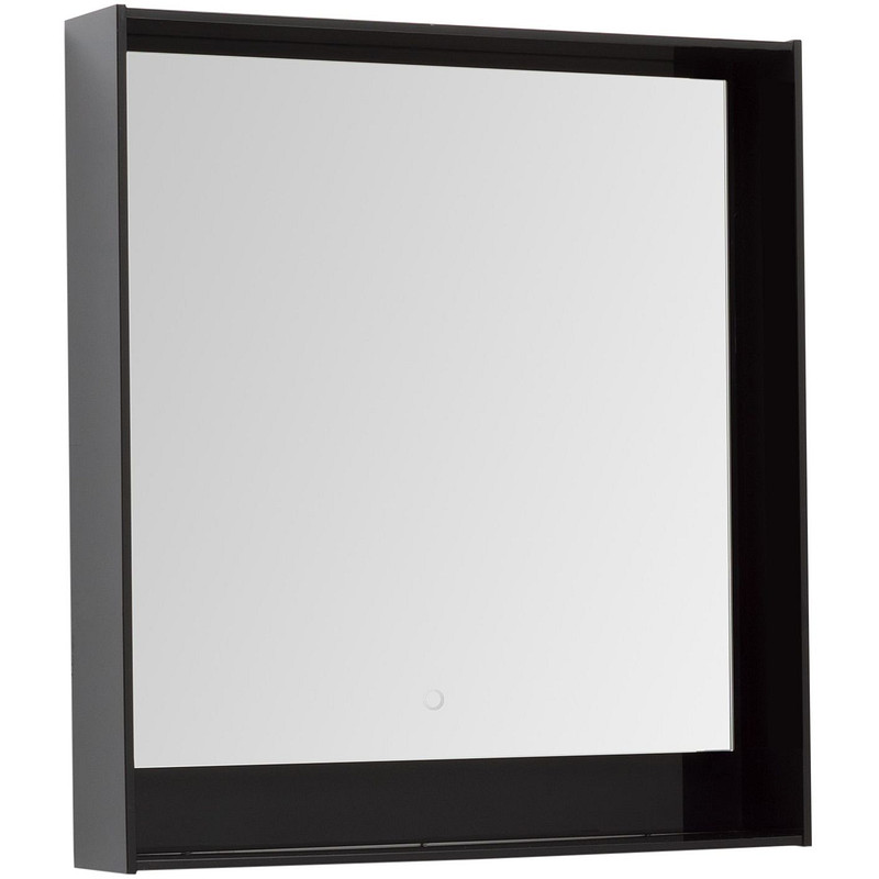 зеркало шкаф бриклаер бали 62 венге белый глянец r Зеркало Aquanet Милан 80 LED черный глянец