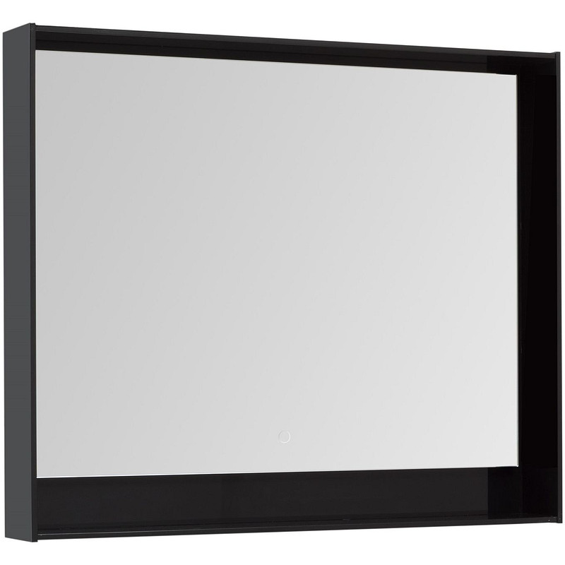 зеркало шкаф бриклаер бали 62 венге белый глянец r Зеркало Aquanet Милан 100 LED черный глянец