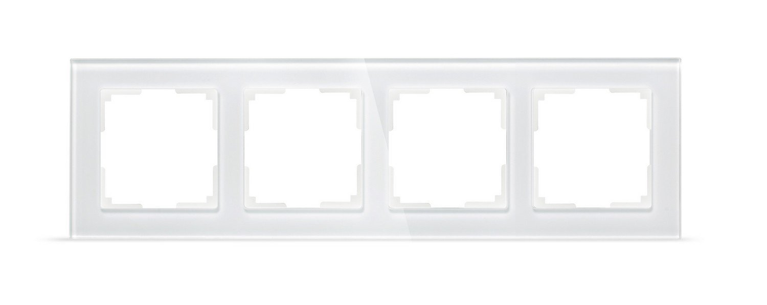 Рамка 4-местная стекло белая Smart Buy Нептун SBE-05w-Glass-FR-4