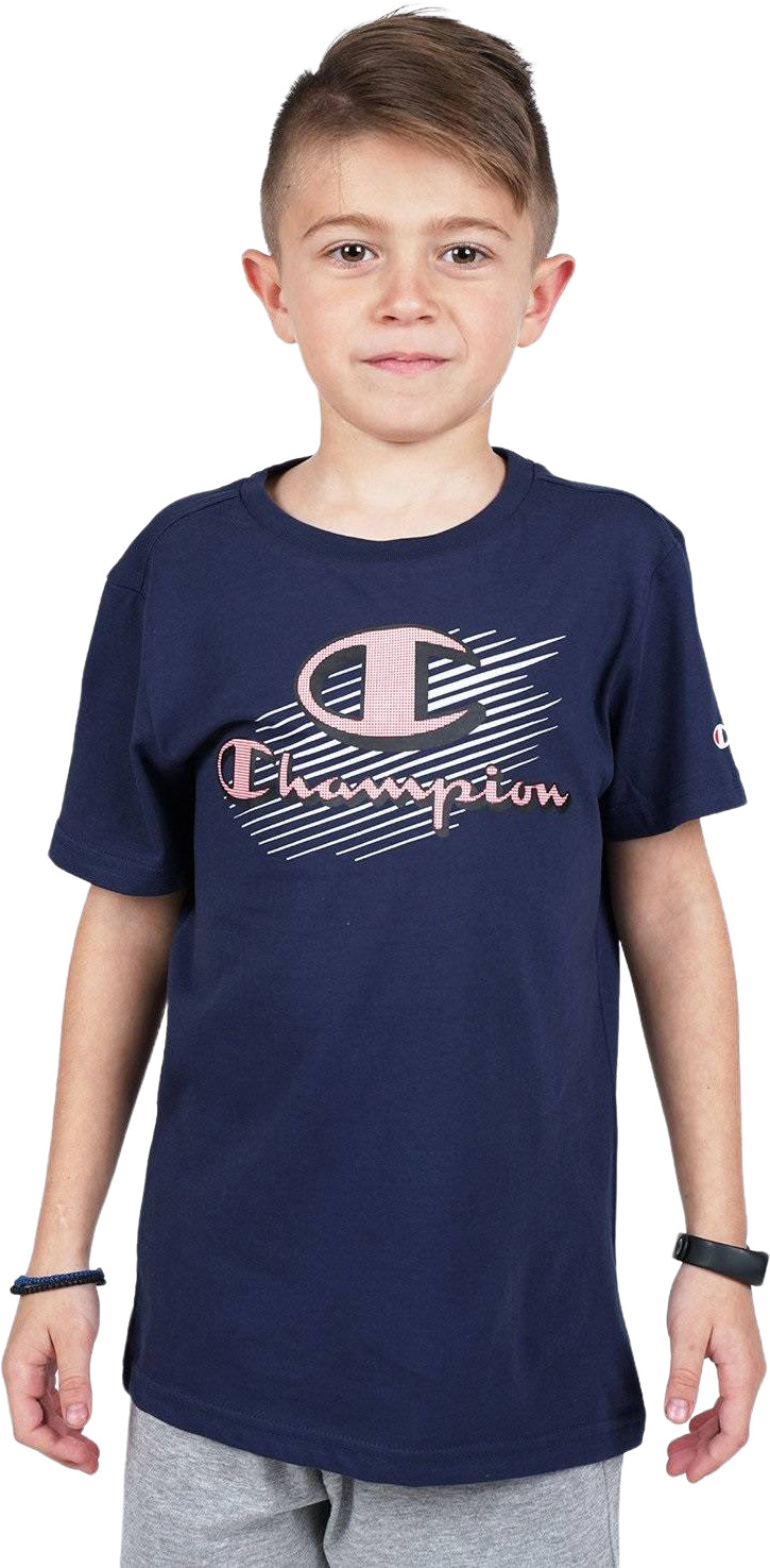 Футболка Champion Legacy Graphic Shop Crewneck T-Shirt 305332-BS503 цв.синий р.122