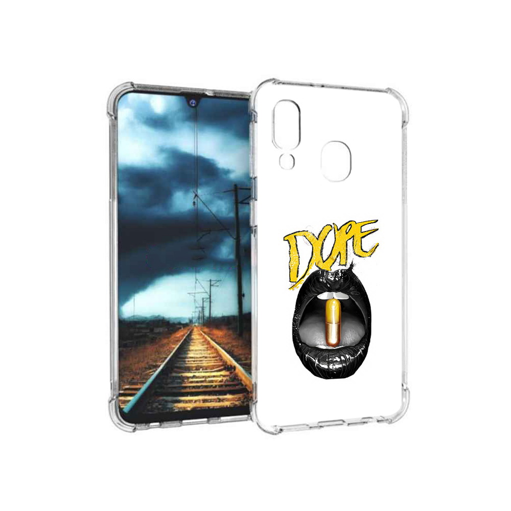 

Чехол MyPads Tocco для Samsung Galaxy A40 губы (PT128655.504.303), Прозрачный, Tocco