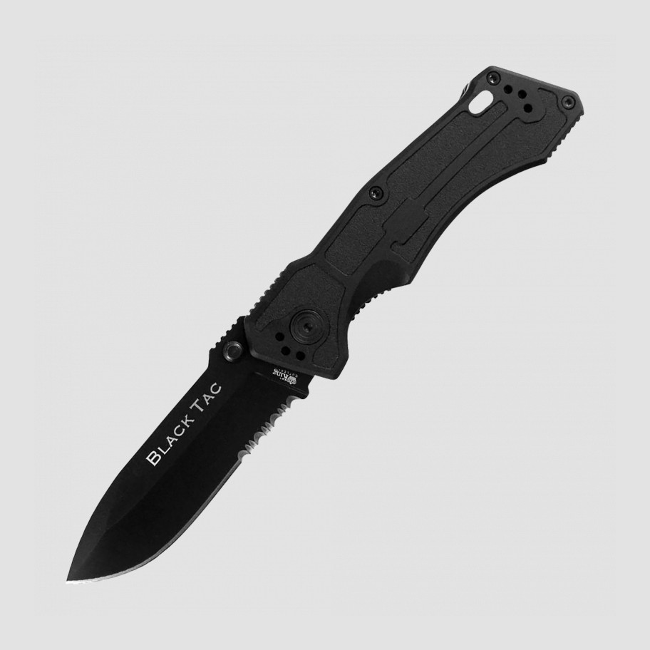 Нож складной, ONTARIO, Black - Tac, длина клинка 9 см