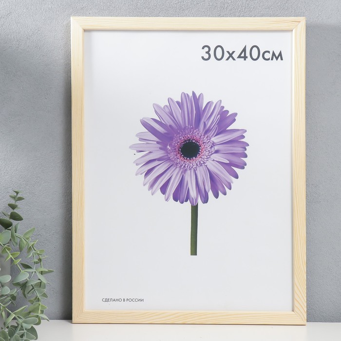 

Фоторамка дерево Sasha 30х40 см неокрашенная (пластиковый экран), Бежевый