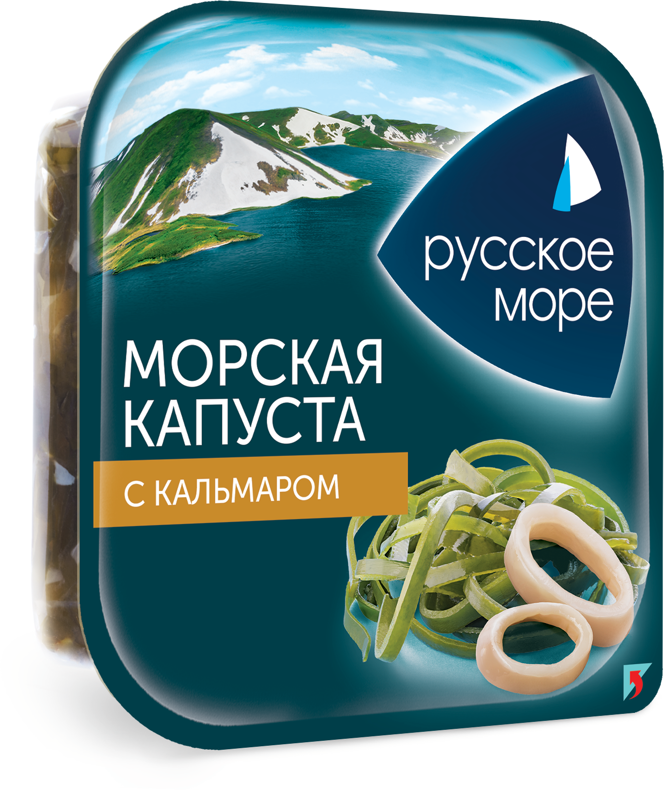 Салат Русское Море морская капуста с кальмарами маринованный 200 г