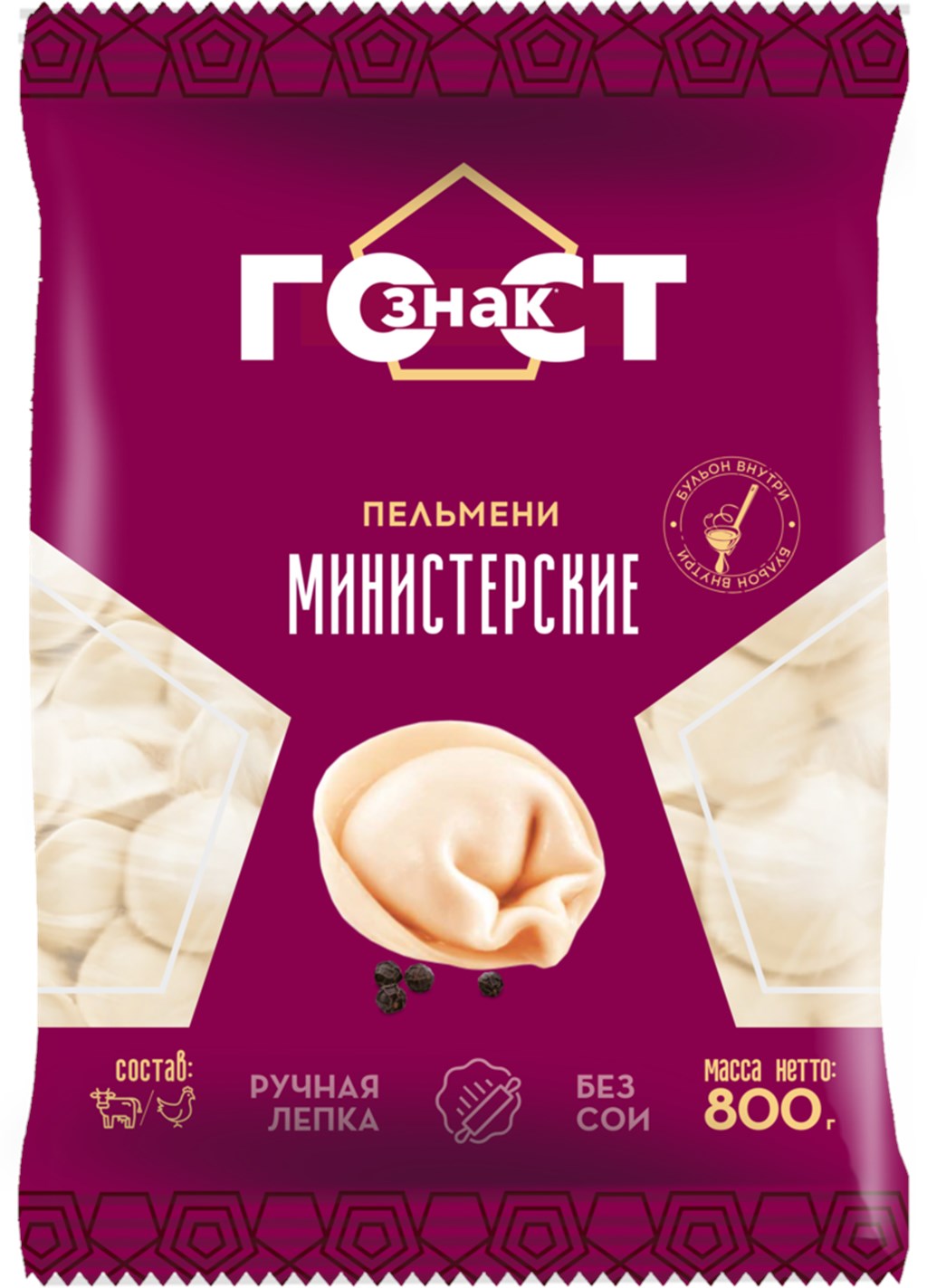 

Пельмени Гост Знак Министерские 800 г