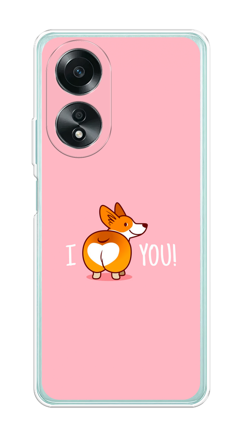 

Чехол на Oppo A58 4G "Корги I love you", Розовый;коричневый;белый, 2514950-1