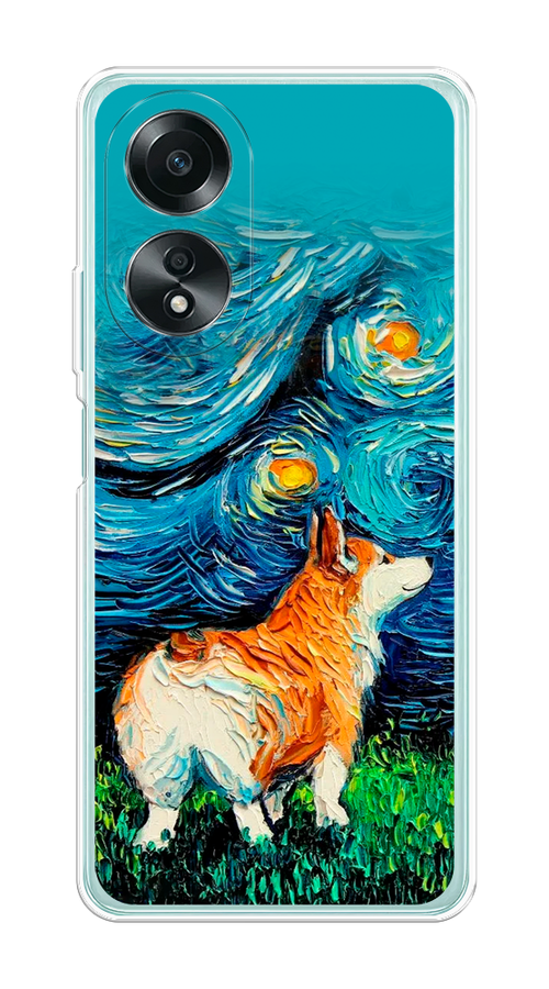 

Чехол на Oppo A58 4G "Корги звёздная ночь", Коричневый;белый;зеленый, 2514950-1