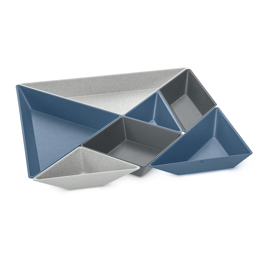 фото Менажница tangram ready organic синяя-серая koziol