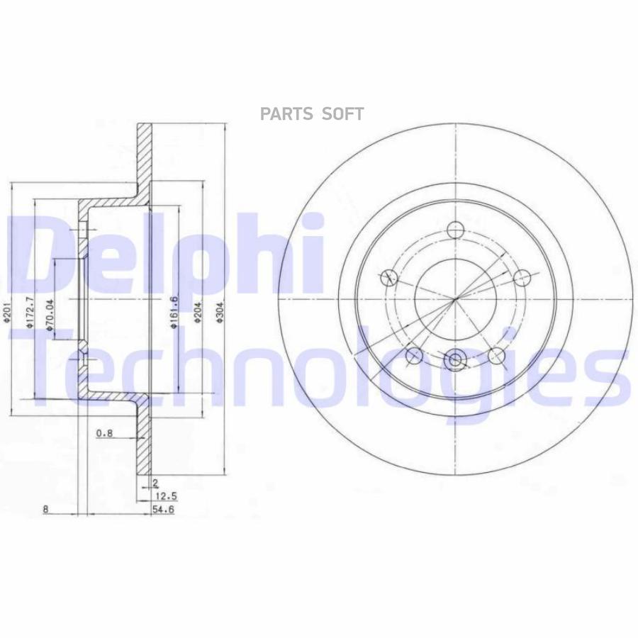 

Тормозной диск DELPHI комплект 1 шт. BG3227C