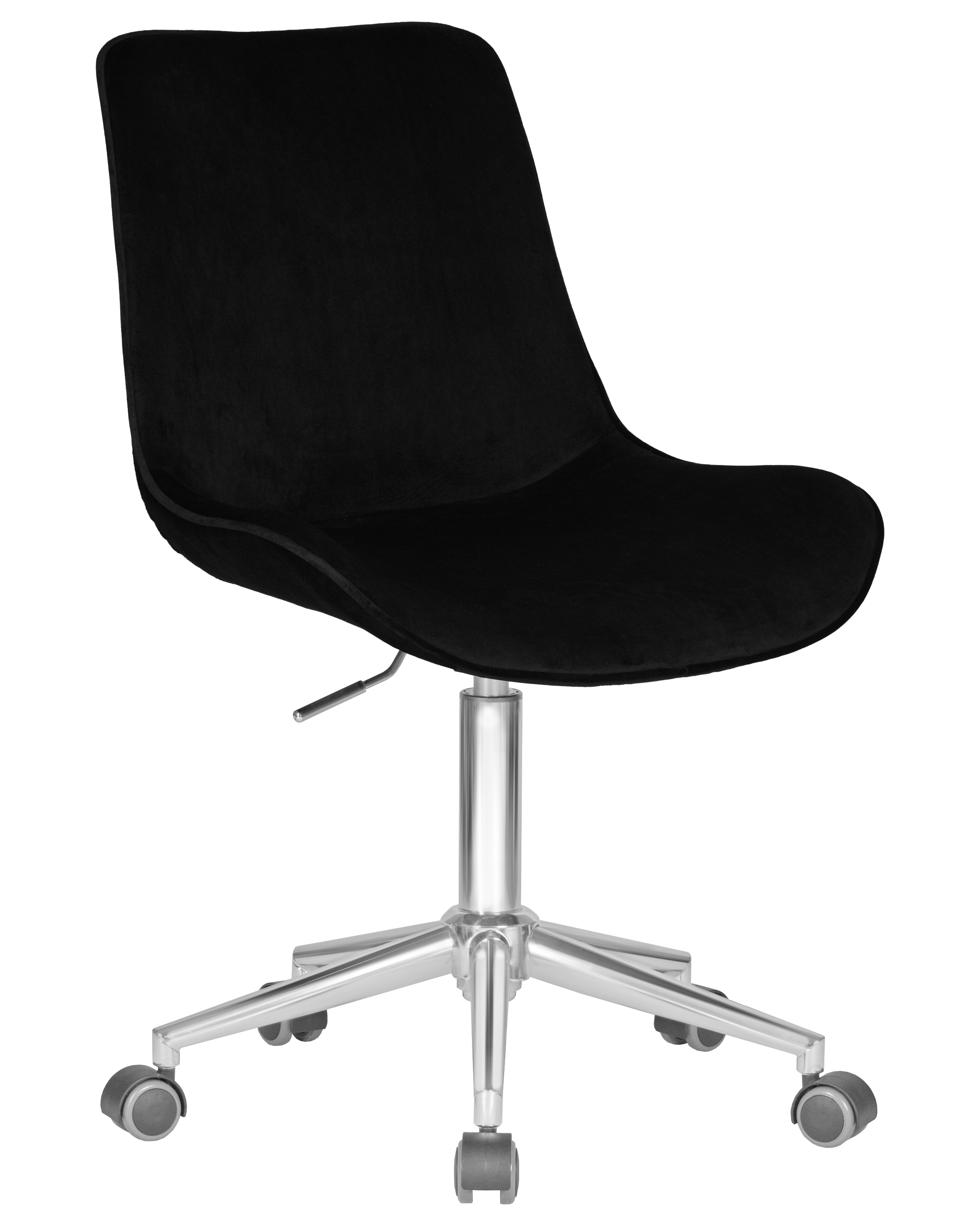 Кресло офисное Лого-М DOBRIN DORA чёрный велюр (1922-21), хромированная сталь