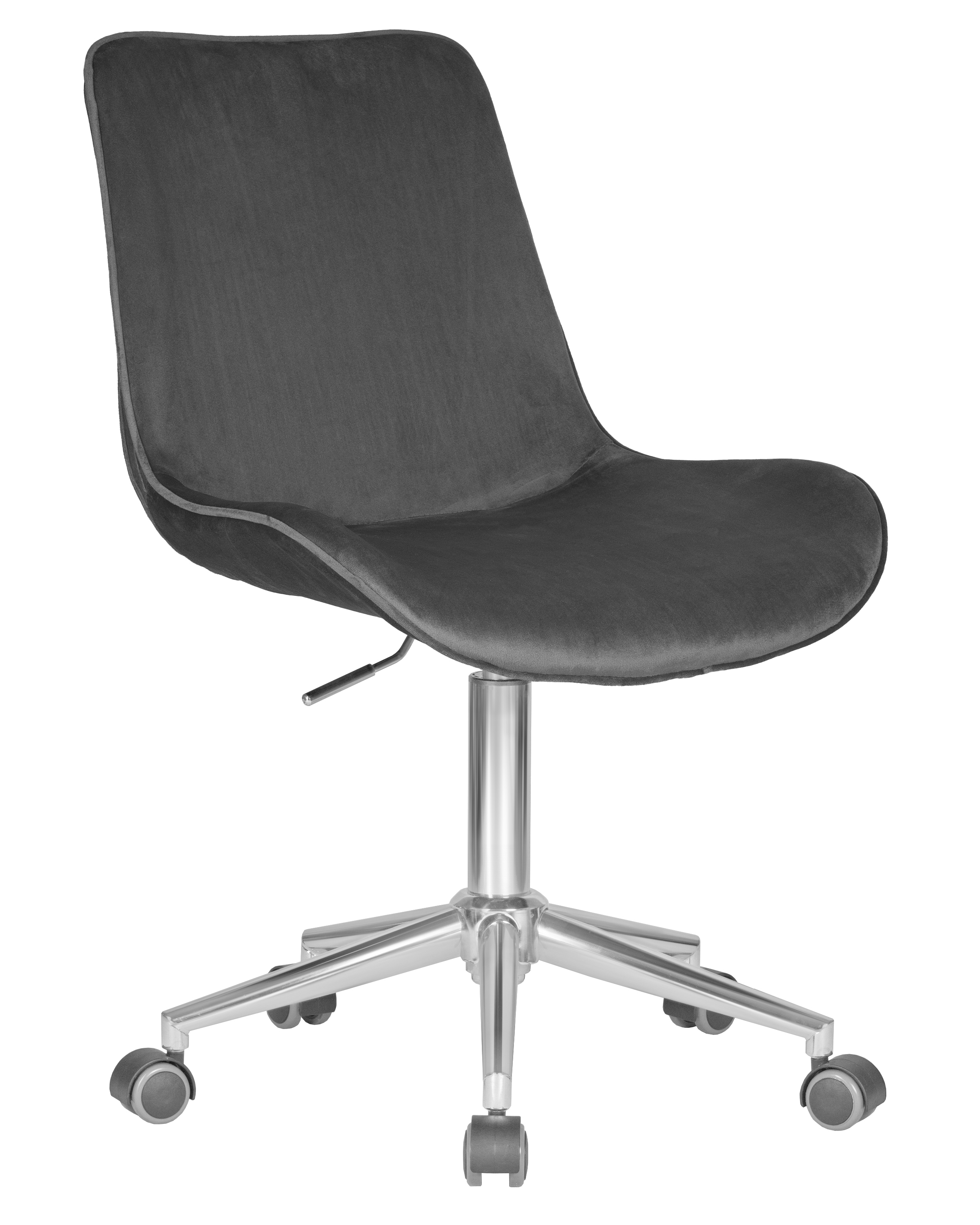 Кресло офисное Лого-М DOBRIN DORA серый велюр (1922-19), хромированная сталь
