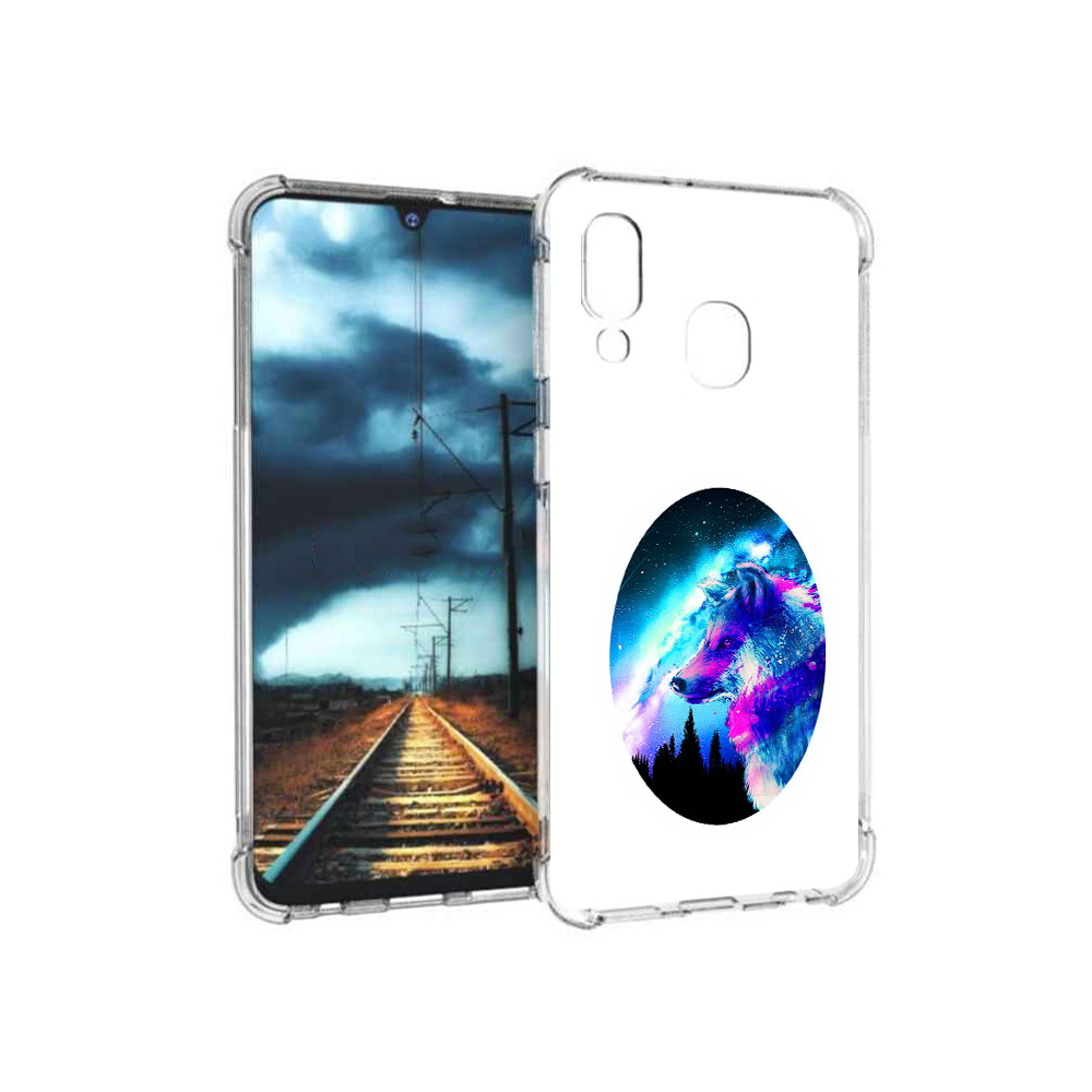 

Чехол MyPads Tocco для Samsung Galaxy A40 голубой волк (PT128655.504.293), Прозрачный, Tocco