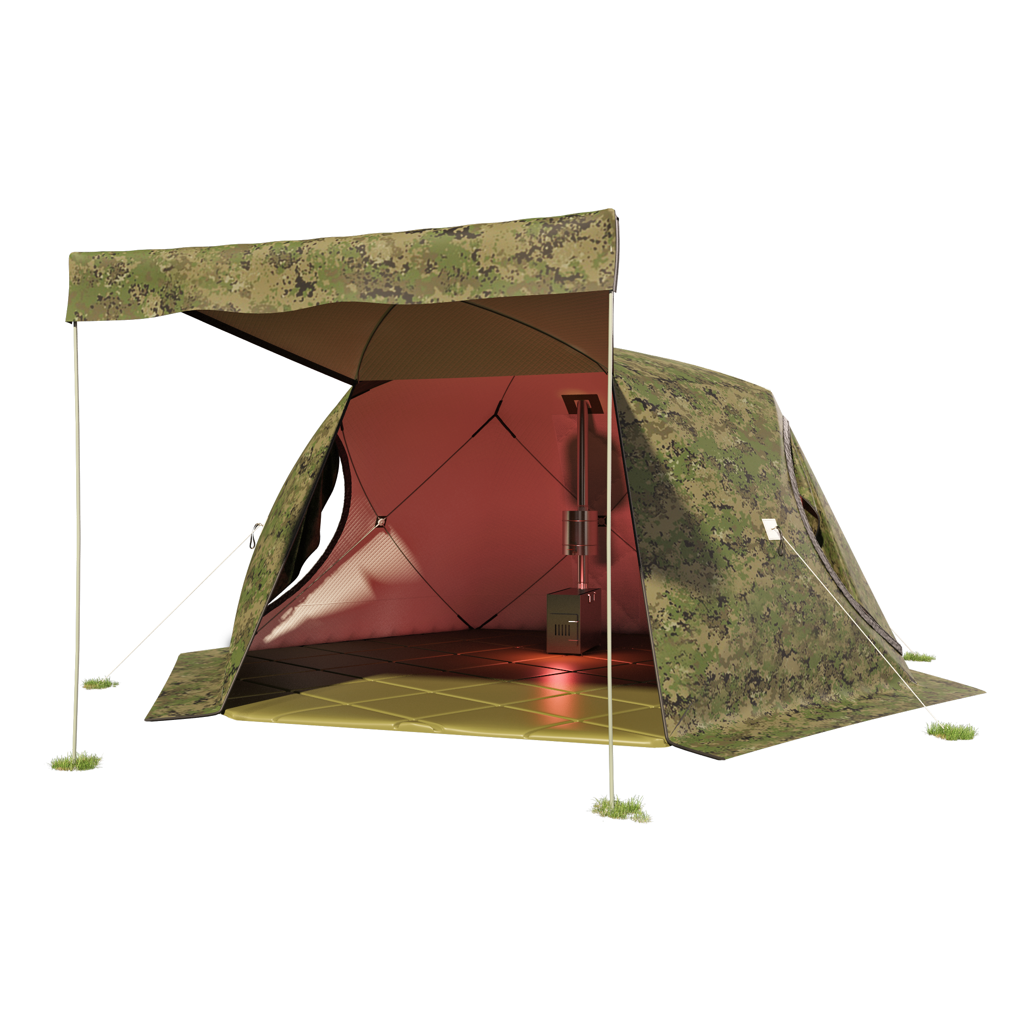 Палатка Чум 3 с навесом вывод под трубу цвет в ассортименте