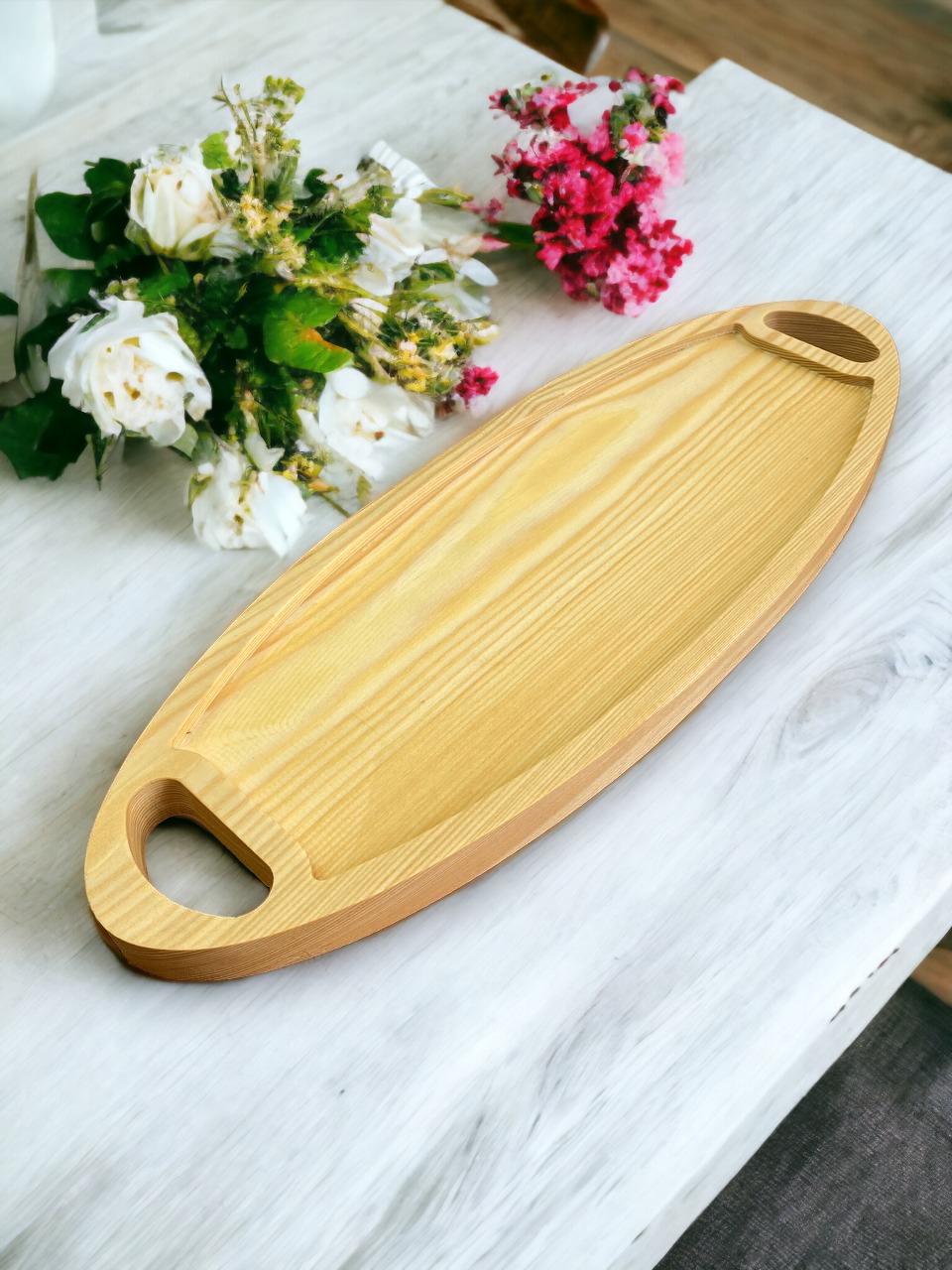 

Менажница овальная из массива лиственницы, овал