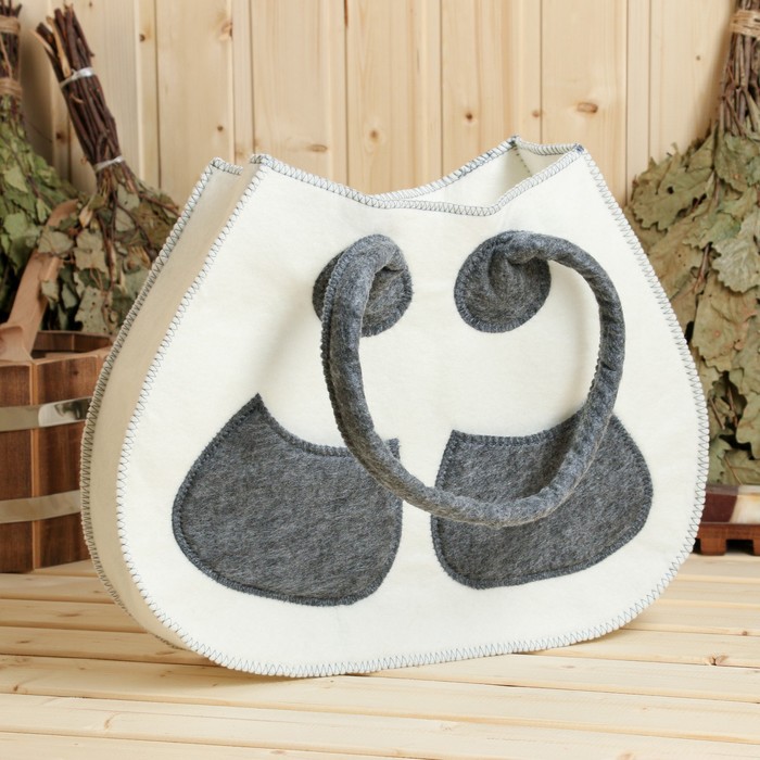 Сумка для бани и сауны Стиль, с карманами, белая