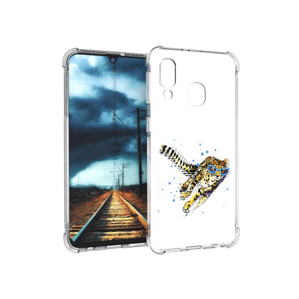 

Чехол MyPads Tocco для Samsung Galaxy A40 гепард в очках (PT128655.504.287), Прозрачный, Tocco