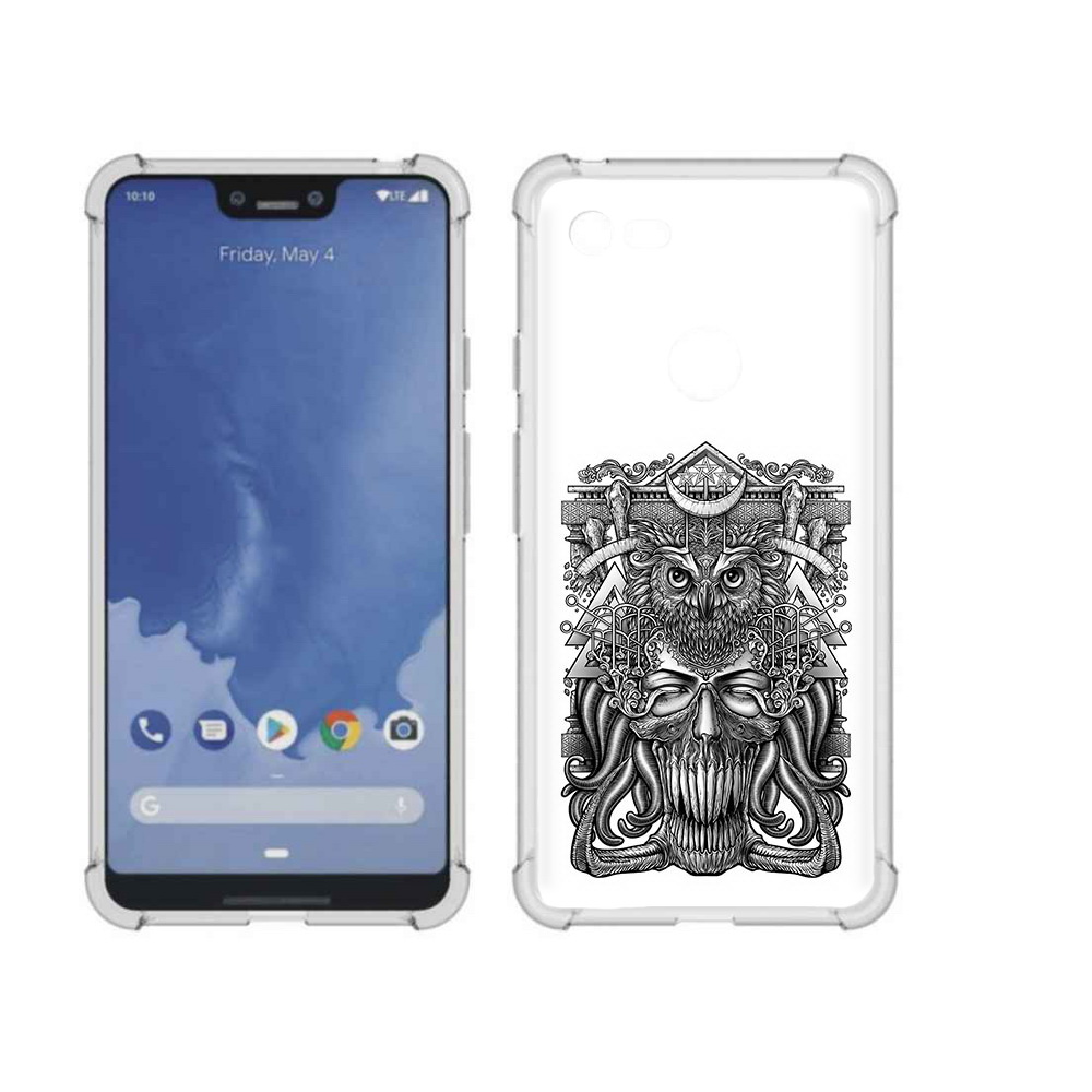 

Чехол MyPads Tocco для Google Pixel 3 XL зубастая сова, Прозрачный, Tocco