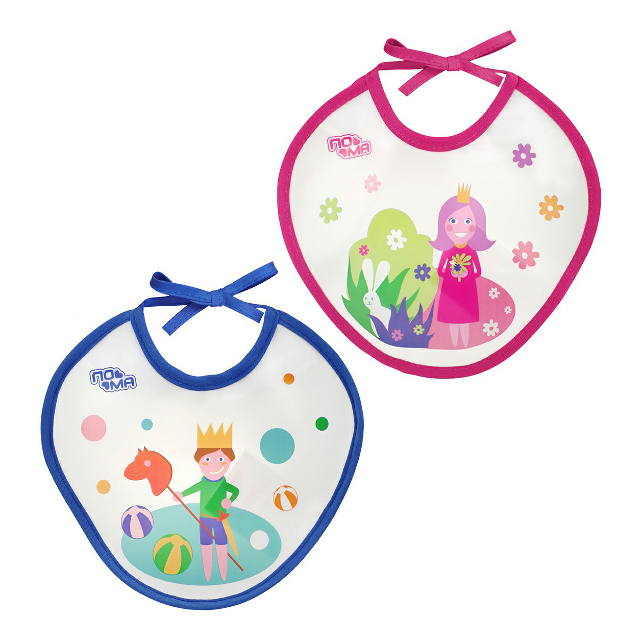 Слюнявчик многоразовый Пома с регулируемой застежкой в ассортименте (цвет по наличию)